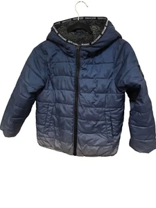 Abercrombie Kids Blue Gradient Puffer Jacket With Hood Size  7/8 - Picture 1 of 12