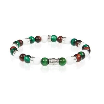 Bracciale Unisex GERBA 721 Elastico con Pietre Naturali e Argento 925 - Immagine 1 di 2