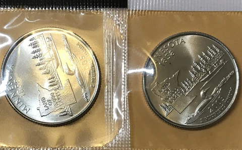 2005-P&D Minnesota Uncirculated States Quarters in Mint Cello (2 Coins) Cover