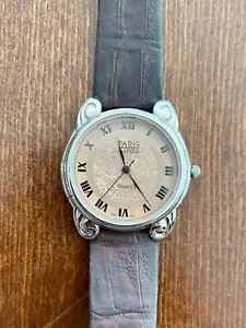 VINTAGE Paris Sport Club Damen braune Lederquarzuhr, benötigt neuen Akku - Bild 1 von 12