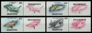 Isla Niuafo'ou 1987 - Mi-N.o 94-97 ** - Estampillada sin montar o nunca montada - con fases de presión - Tiburones / Tiburones - Imagen 1 de 1