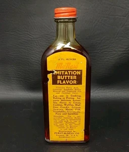 Botella sabor mantequilla imitación Furst-McNess con etiqueta c1909 - Imagen 1 de 10