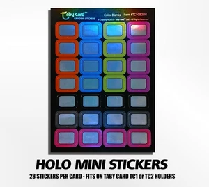 280 pc. Taby Card™ Grading Mini Stickers Set Holo Write On Color - #TC1CB28H - Picture 1 of 5