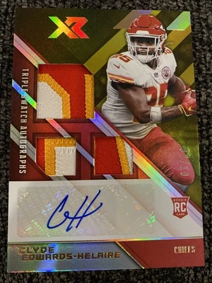 2020 XR Rookie Triple Swatch Autographs #221 Clyde Edwards-Helaire 2/10 SSP Auto - Image 1 of 3