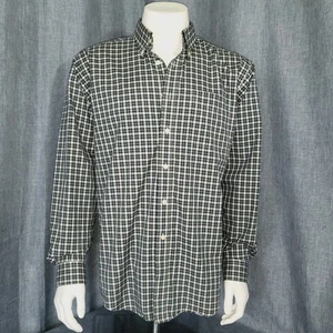 LL Bean Plaid Shirt Green Blue Plaid Midweight Outdoor Men's Large Reg NWOT - Picture 1 of 9