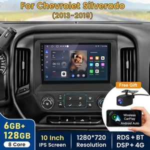 Cam 6+128GB 8Core Android 13 For Chevrolet GMC Sierra 14-18 Car Stereo GPS Radio - Foto 1 di 20