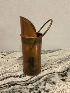 Vintage Brass Copper Match Holder Scuttle Striker Attachment With Handle - Picture 1 of 6