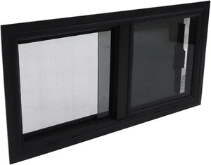 RV Window, 21.65 W X 10.24 H Sliding Black RV Window, Horizontal Vertical Sli... - Picture 1 of 12
