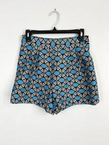 Milly Size 2 • Black Blue Abstract Print High Rise Casual Shorts - Picture 1 of 3