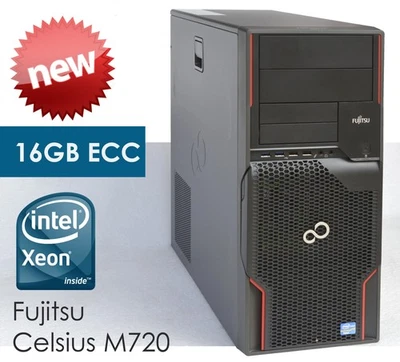 Workstation Fujitsu Celsius M720 Xeon E5 16GB ECC 1TB HDD Nvidia 10601771204 New - Image 1 of 4