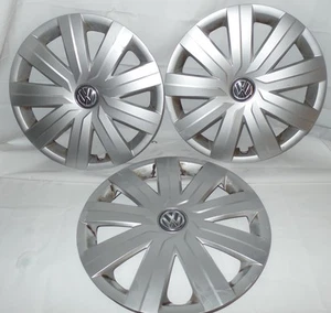 2015-2016 VOLKSWAGEN JETTA 15” wheel cover hub cap P/N 5C0 601 147D Set of 3 - Picture 1 of 5