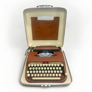 Vintage 1960er Smith Corona Golden Shield Kurier Handschreibmaschine Koffer braun - Bild 1 von 19