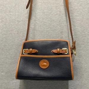 Cartera Bandolera Dooney Bourke De Colección Cuero Guijarro Negro/Tostado Usada en Excelente Condición - Imagen 1 de 10