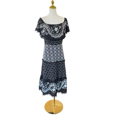 NWD Anthropologie Marisol Off-The-Shoulder Embroider Floral Dress Sz 8 *No belt - Image 1 of 4