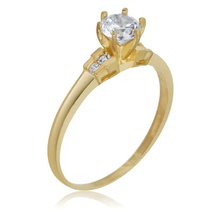 AVORA 10K Yellow Gold 0.50 Carat Cubic Zirconia CZ Anniversary Bridal Engagement - Picture 1 of 5