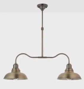 John Lewis Deckenleuchte Millhouse 2 armig Diner Deckenleuchte Antik Messing - Bild 1 von 4