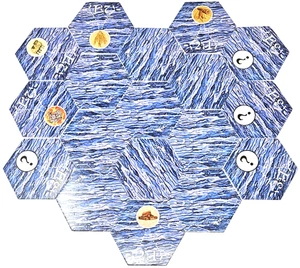 Settlers of Catan 483 2003 Edition Replacement Water Sea Harbor Hex Tiles Lot 18 - Picture 1 of 2