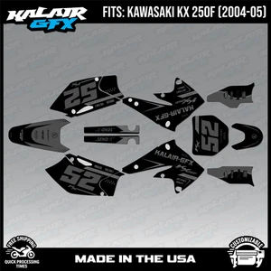 Graphics Kit for Kawasaki KX250F (2004-2005) KX 250F Ominous Series - Smoke - Picture 1 of 4