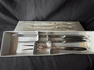 Set intaglio 3 pezzi acciaio inox vintage terreno cavo manico cavo Giappone - Foto 1 di 6