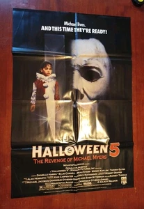 RARE PROMO Halloween 5 video MOVIE Folded 25.5x38in POSTER horror 1989 CBS Gox - Picture 1 of 14