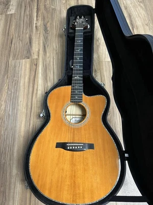 PRS A50E SE NATURAL TOP FLAMED Blue Matteo BACK Acoustic Electric Guitar Case - Image 1 of 4