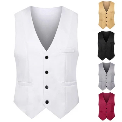 Mens Vest Clothing Waistcoat Winter All Seasons Autumn Double-breasted - Image 1 of 4
