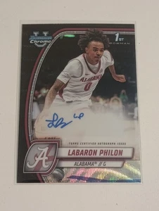 Labaron Philon 2024-25 Bowman Chrome U Basketball Black Wave Autogrammkarte #49 - Bild 1 von 6