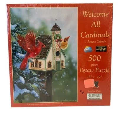 Rompecabezas Welcome All Cardinals Spring 500 piezas 13” X 19” Janene Grende NUEVO Foto 1 de 4