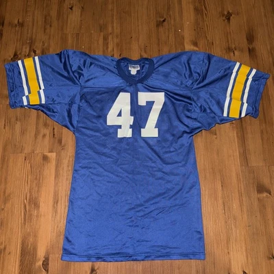 Винтажная футболка школьного футбола No47 80-е 70-е размер средний сделано в США - Изображение 1 из 4