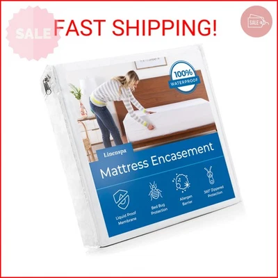 Funda de colchón con cremallera - Protector de colchón impermeable tamaño doble - Silencioso C Foto 1 de 2