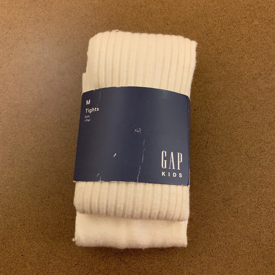 Gap Kids Medium Girls Size 5-7 Cream Knit Tights NWT - Image 1 of 4