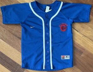 Nike Team MLB Chicago Cubs Blue Jersey Size YOUTH SMALL 8/10 Free Shipping - Picture 1 of 6