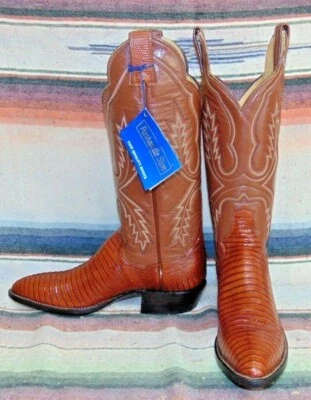 Botas de Vaquero de Colección Panhandle Delgadas Marrón Lagarto/Cuero para Mujer 4.5 B Nuevas en Caja Foto 1 de 4