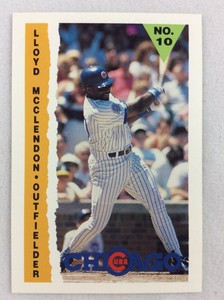 1990 Chicago Cubs Marathon Oil Baseball Card #10-Lloyd McClendon 