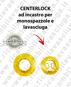 CENTER LOCK COMPLETO AD INCASTRO GIALLO per monospazzole e lavapavimenti - Foto 1 di 1
