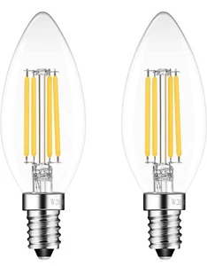 (Confezione da 2) Sokkldccd Lampadine LED a Risparmio Energetico 4W / 2700K / C35 / E14 - Foto 1 di 9
