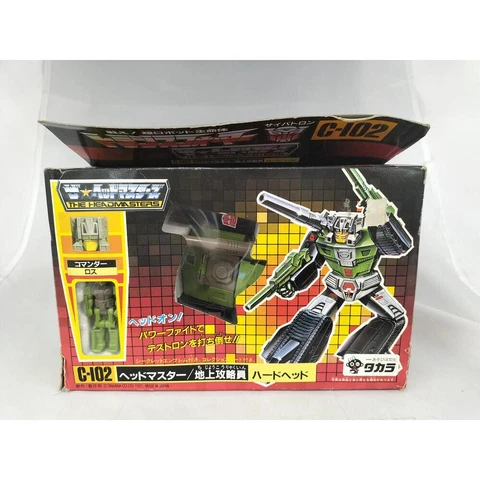 EXC+5 TAKARA Transformers The Headmasters C-102 Hard Head, Box from Japan Cover