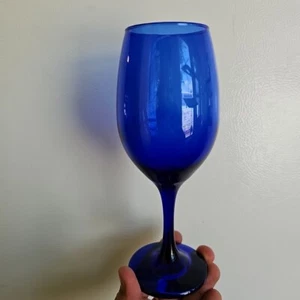 Vintage Libbey Premier Cobalt Blue 8 1/4 Water Wine Goblet Glass - Picture 1 of 9
