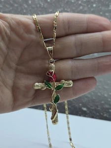 Heart Red Rose Necklace  - Picture 1 of 2