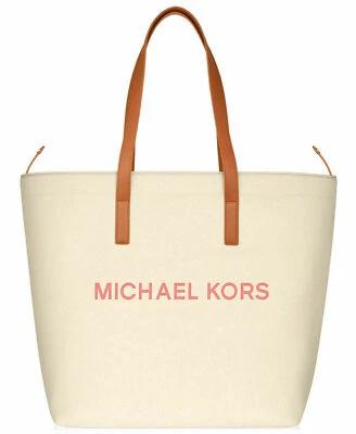 Bolso de Mano Michael Kors Crema Coral Playa Compras Viaje Cartera Bolso de Mano Nuevo sin Etiquetas Foto 1 de 4