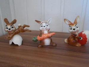 Ancien Petit lapin Paques en porcelaine Goebel West Germany peintre carotte oeuf - Picture 1 of 13