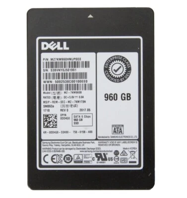 Samsung SM863a 960GB SSD DELL 6Gbps Solid State Drive MZ-7KM960B MZ7KM960HMHQ0D3 - Image 1 of 2