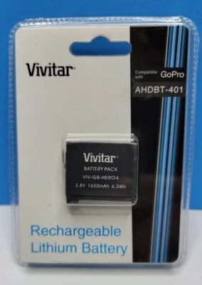 Batería de litio recargable Vivitar AHDBT-401 - GoPro Hero 4 y modelos similares Foto 1 de 3