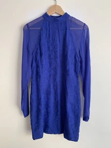 MAURIE & EVE Long Sleeve Blue Mini Dress Size 10 - Picture 1 of 8
