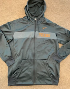 Nike Texas Longhorns Hoodie Mens L Full-Zip Gray Track Warm Up - Picture 1 of 10