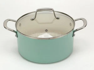 Martha Stewart Nonstick Aluminum Cookware Green  5.5-quart Dutch Oven W/ Lid New - Picture 1 of 6