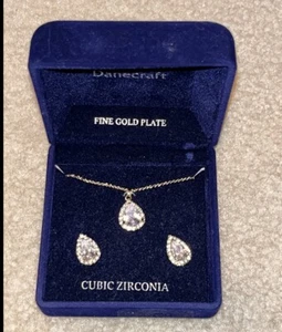 Danecraft Pear Shaped Necklace and Earrings Set - Picture 1 of 2