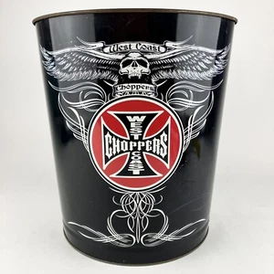 West Coast Choppers WCC Trash Can Waste Basket 10”X11” Skull Wings Vintage Rare - Picture 1 of 12