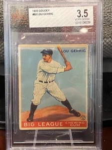 1933 Goudey Lou Gehrig #92 BVG 3.5 - Picture 1 of 2