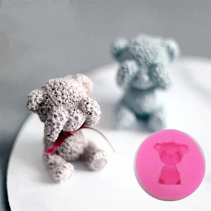 3D Silicone Cute Bear Mould Fondant Chocolate Soap Candle DIY Resin Clay - Picture 1 of 2